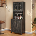 Meuble bar avec casier à vin pour spiritueux et verres