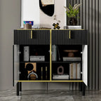 Buffet bas avec portes escamotables