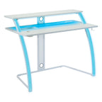 Bureau de jeu 48" avec étagère pour moniteur, lumières RVB et prises de courant - Blanc