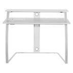 Bureau de jeu 48" avec étagère pour moniteur, lumières RVB et prises de courant - Blanc