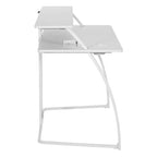 Bureau de jeu 48" avec étagère pour moniteur, lumières RVB et prises de courant - Blanc