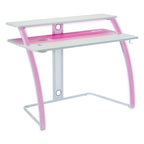 Bureau de jeu 48" avec étagère pour moniteur, lumières RVB et prises de courant - Blanc