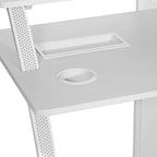 Bureau de jeu 48" avec étagère pour moniteur, lumières RVB et prises de courant - Blanc