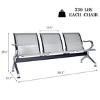 Chaise d'attente à 3 places – Banc pour aéroport, banque, salon de coiffure et barbier