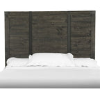 Tête de lit King size en bois de pin recyclé charbon de bois