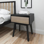 Table de chevet moderne en bois massif avec 1 tiroir