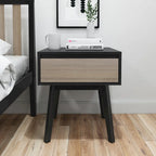 Table de chevet moderne en bois massif avec 1 tiroir