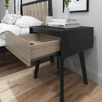 Table de chevet moderne en bois massif avec 1 tiroir