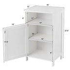 Meuble de rangement de salle de bain au sol avec porte simple et étagère réglable