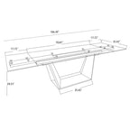 Table de salle à manger extensible à plateau en verre transparent et pieds en bois – 180/270 x 90 x 75 cm