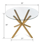 Table de salle à manger ronde en verre 39x39x30