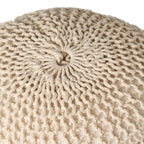 Pouf rond moderne en coton tricoté