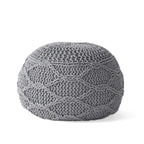 Pouf rond moderne en coton tricoté