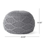 Pouf rond moderne en coton tricoté