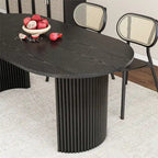 Table à manger ovale noire