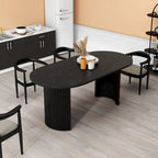 Table à manger ovale noire