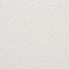 Repose-pieds ottoman en bois finition noyer et tissu bouclé blanc cassé, style Mid-Century Modern