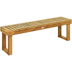 Banc à lattes en bois d'acacia de 52 po