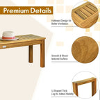 Banc à lattes en bois d'acacia de 52 po
