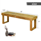 Banc à lattes en bois d'acacia de 52 po