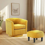 Fauteuil d'appoint pivotant à 360° avec pouf