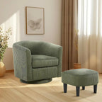 Fauteuil d'appoint pivotant à 360° avec pouf