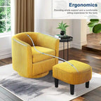 Fauteuil d'appoint pivotant à 360° avec pouf