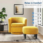 Fauteuil d'appoint pivotant à 360° avec pouf