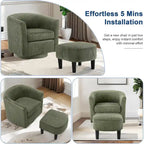 Fauteuil d'appoint pivotant à 360° avec pouf