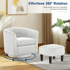 Fauteuil d'appoint pivotant à 360° avec pouf