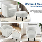 Fauteuil d'appoint pivotant à 360° avec pouf