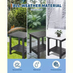 Ensemble de 4 chaises Adirondack pliantes avec 2 tables d'appoint, chaises d'extérieur modernes en HDPE pour patio, terrasse, balcon, jardin
