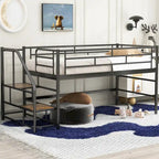 Mid Loft Bed with Storage stairs
