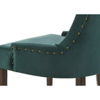 Chaise d'appoint, Velours vert et finition Espresso