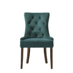 Chaise d'appoint, Velours vert et finition Espresso