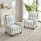 Lot de 2 fauteuils inclinables modernes à assise rembourrée en cuir PU/tissu