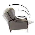 Ensemble de 2 fauteuils inclinables manuels en cuir véritable, inclinaison à 159°