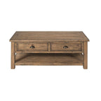 The Gray Barn Downington Table Basse à 2 Tiroirs en Bois Massif