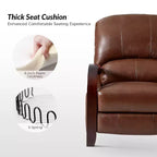 Ensemble de 2 fauteuils inclinables manuels en cuir véritable, inclinaison à 159°